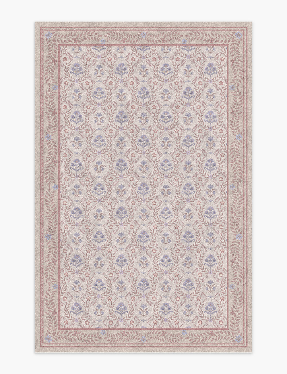 Jewel Garden Pale Pink Washable Rug