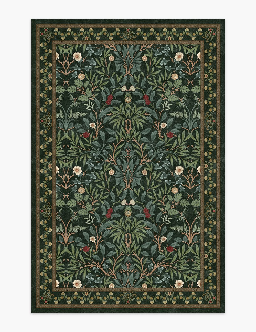 Mythic Botany Midnight Forest Washable Rug