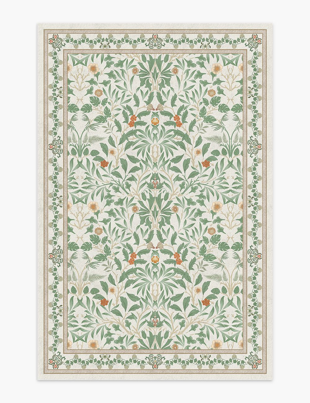 Mythic Botany Verdant Ivory Washable Rug