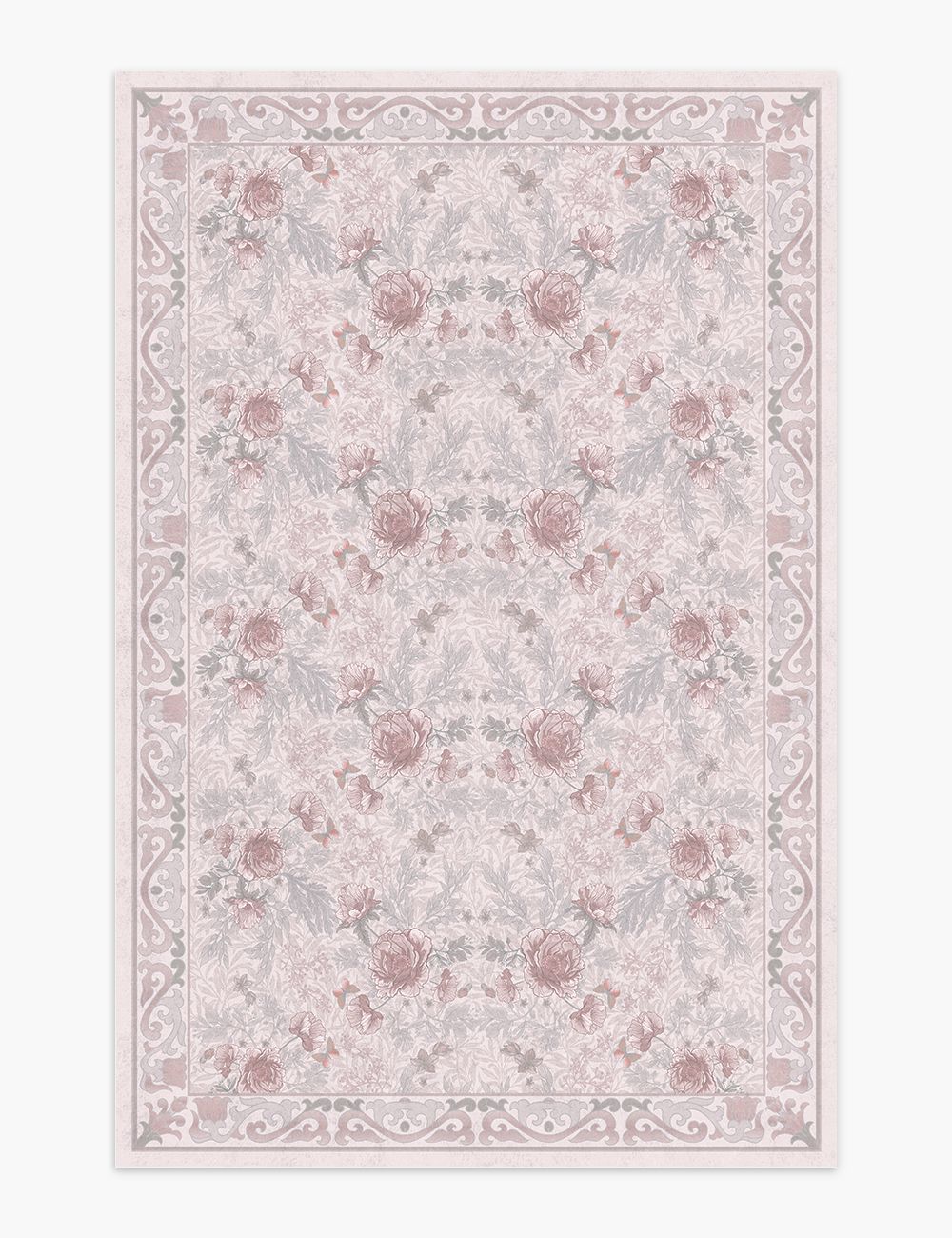 Twilight Garden Misty Rose Washable Rug