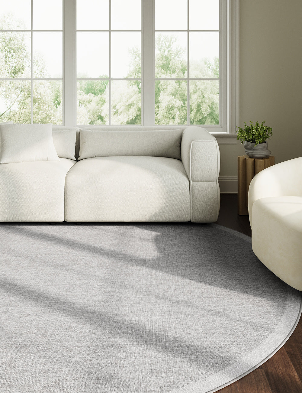 Pebble Shore Cool Grey Washable Rug