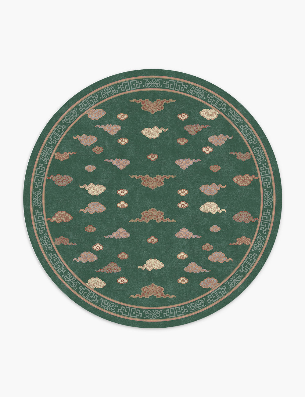 Auspicious Cloud Vibrant Green Washable Rug