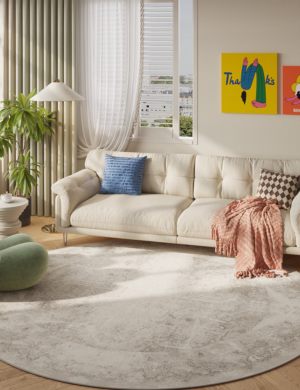 Boutique Revival Dune Mist Washable Rug