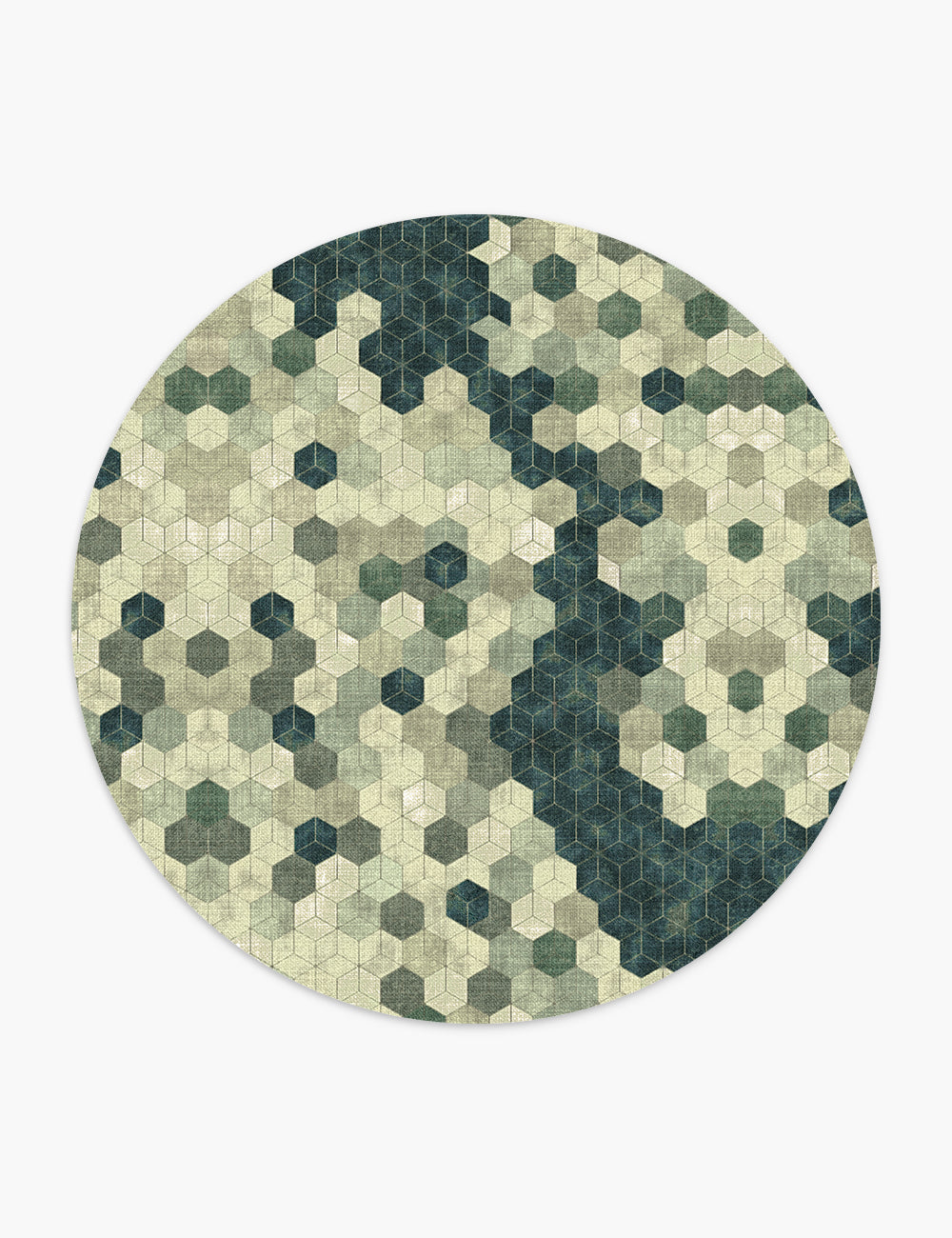 Faded Pieces Moss Green Washable Rug