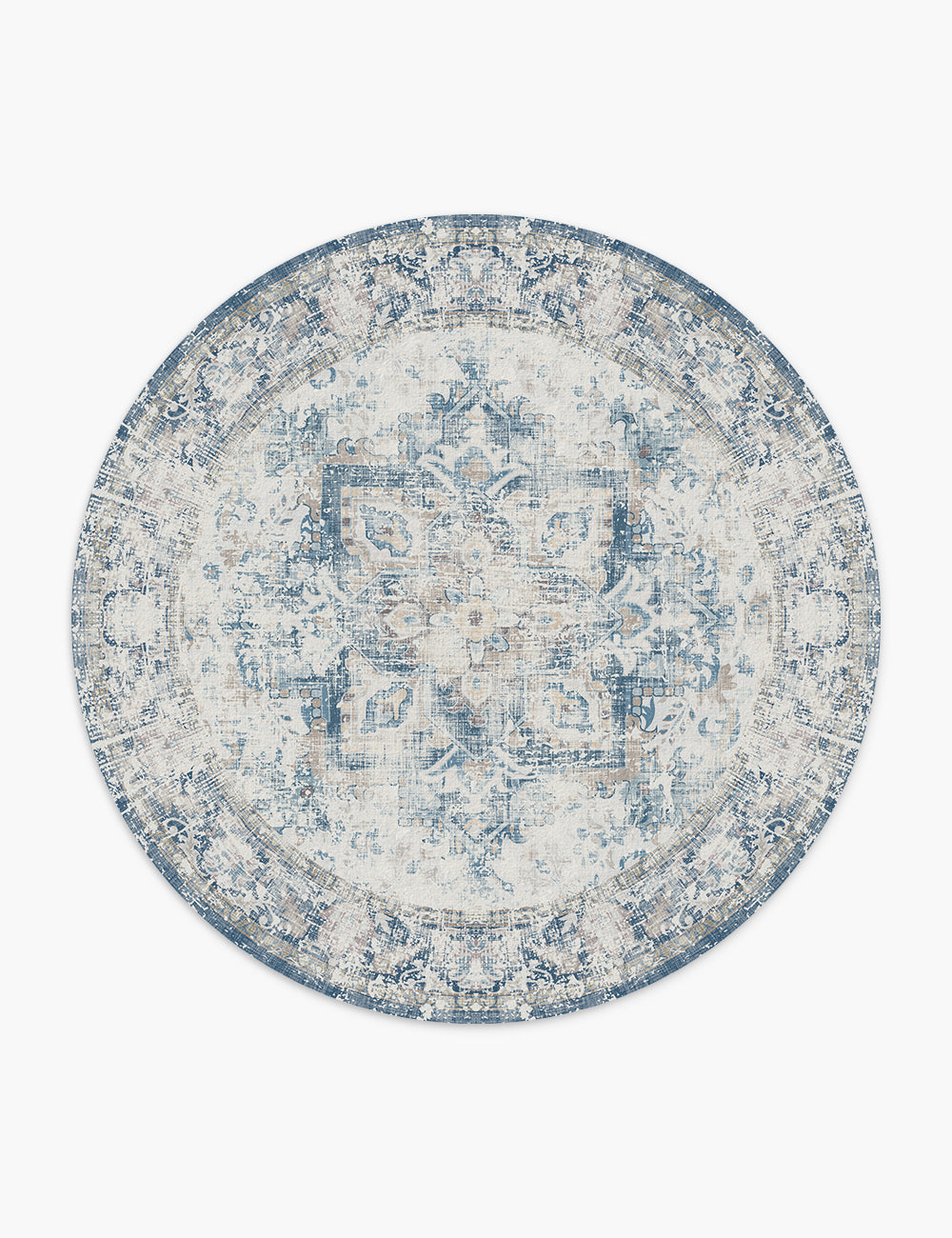 Fleeting Spring Fog Blue Washable Rug