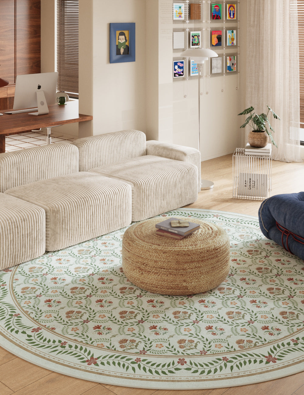 Jewel Garden Rose Quartz Washable Rug