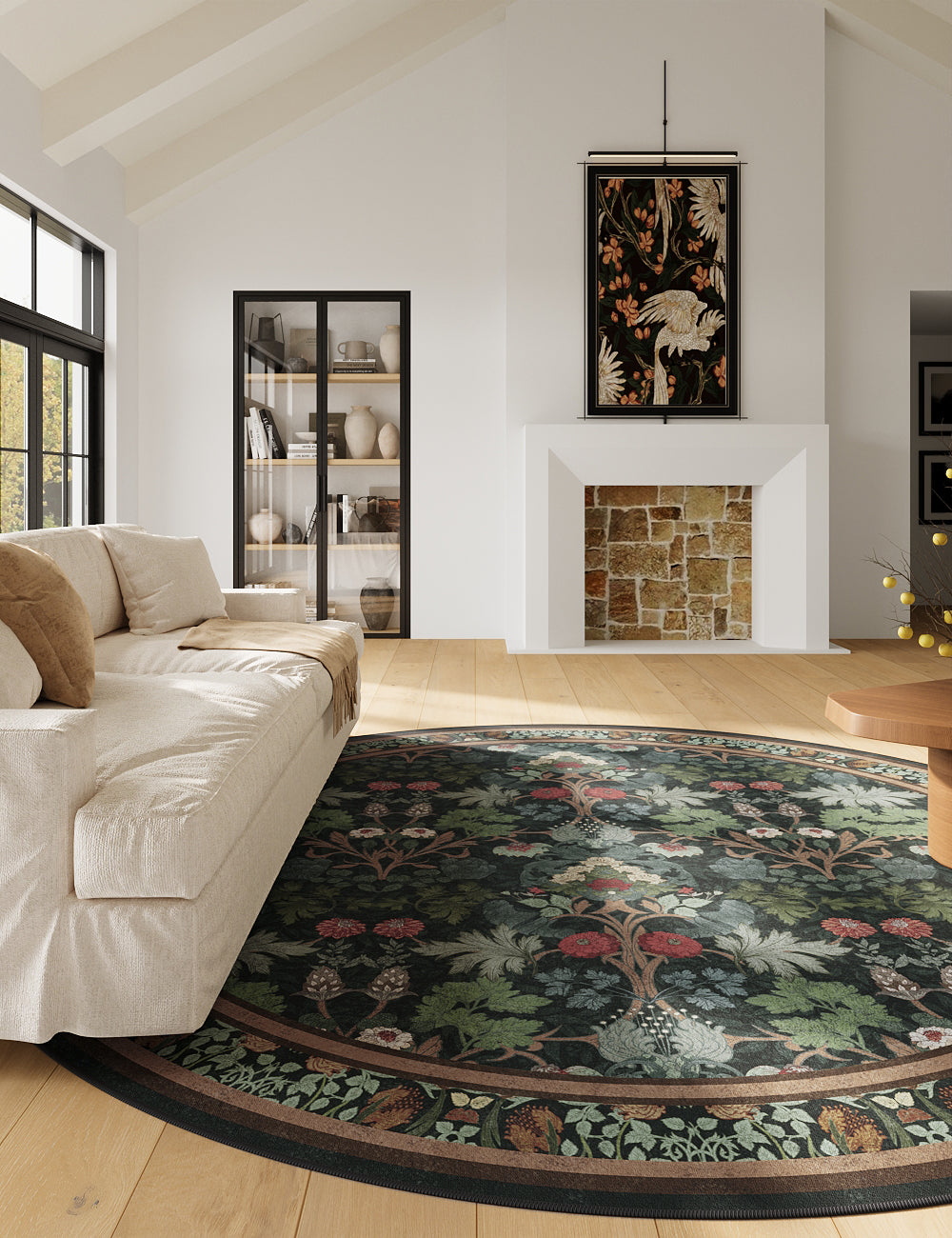 Morning Garden Midnight Forest Washable Rug