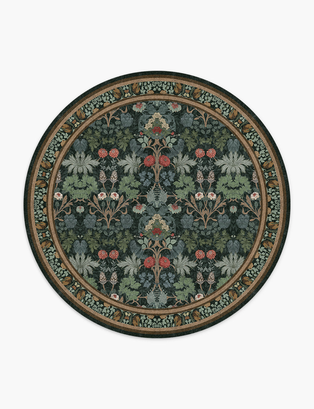 Morning Garden Midnight Forest Washable Rug