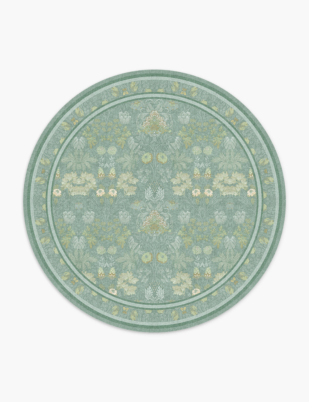 Morning Garden Mint Green Washable Rug