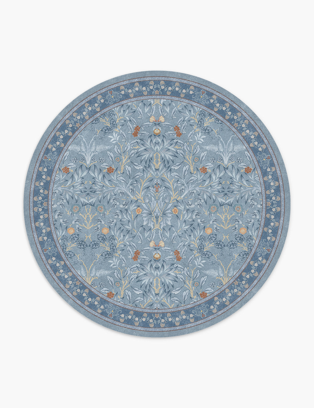 Mythic Botany Steel Blue Washable Rug