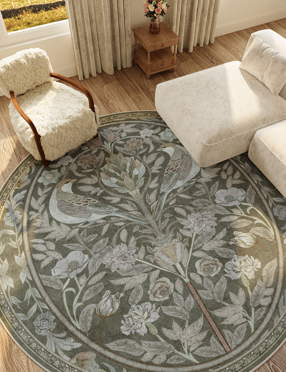 Orchard Keepsake Faded Fern Washable Rug