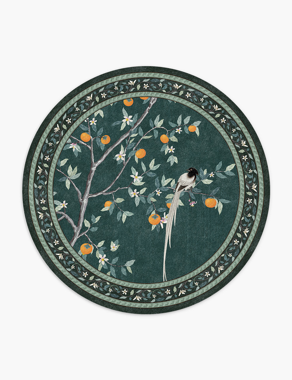 Persimmon Blessing Midnight Emerald Washable Rug