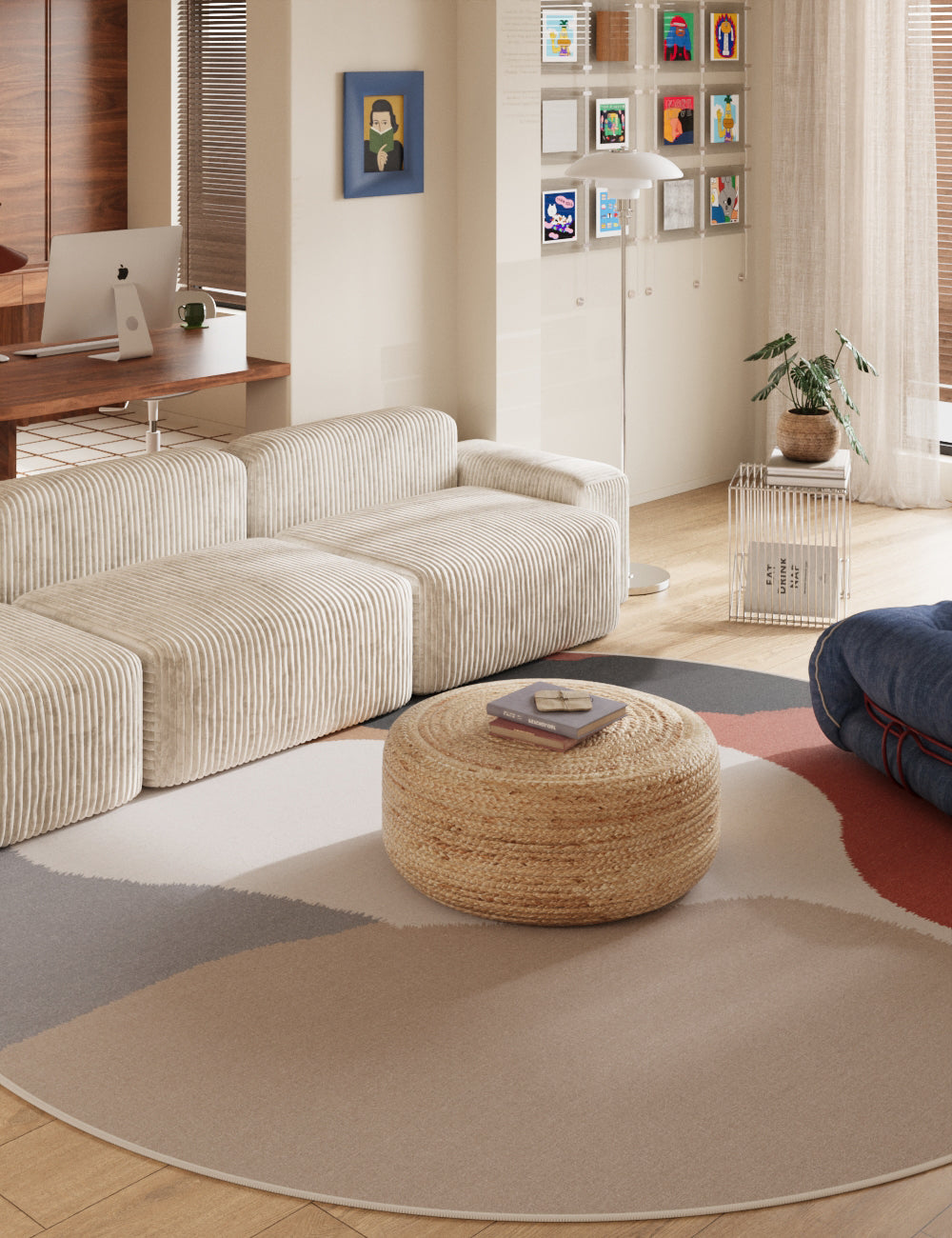 Ragged Ripple Ember Patch Washable Rug