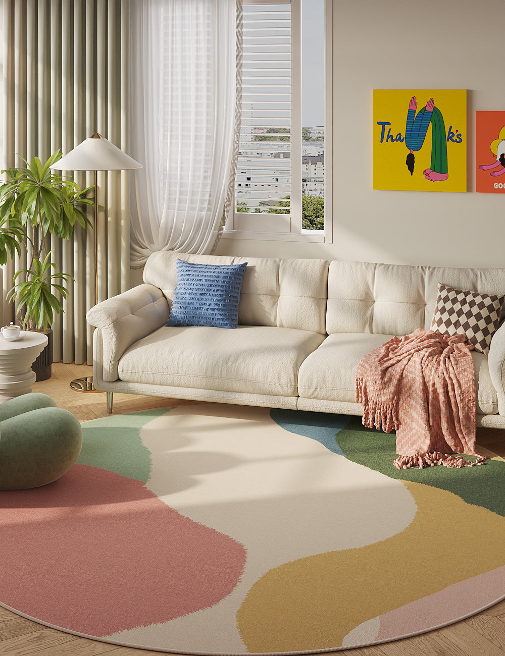 Ragged Ripple Meadow Bloom Washable Rug