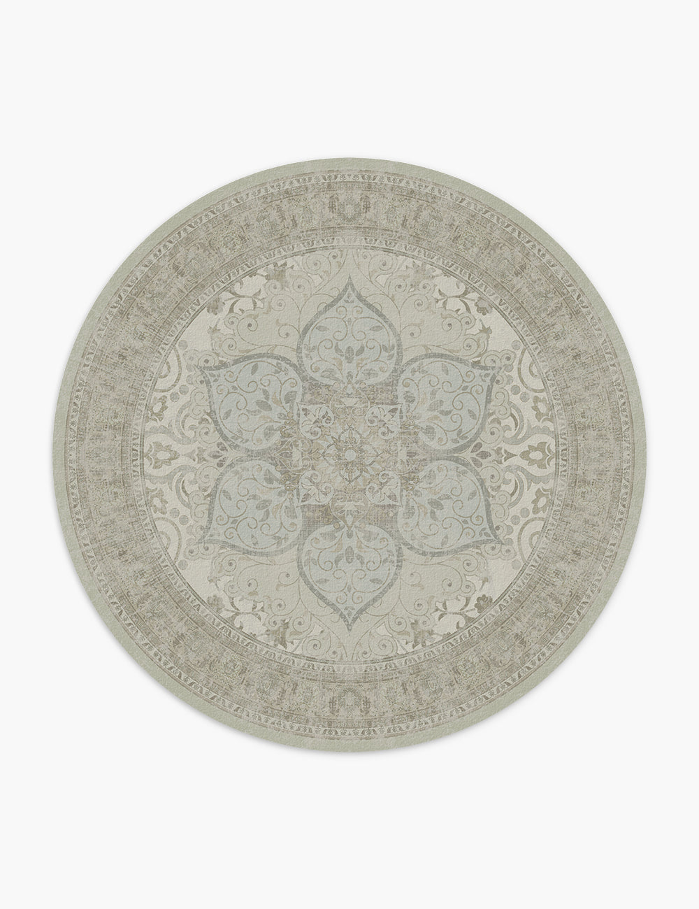 Sacred Bloom Soft Moss Washable Rug