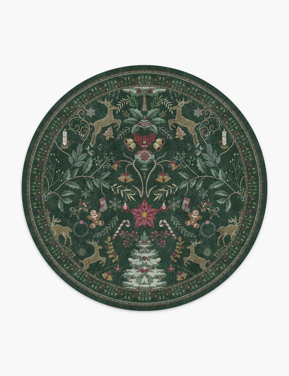 Santa’s Carpet Forest Green Washable Rug (Christmas Edition)