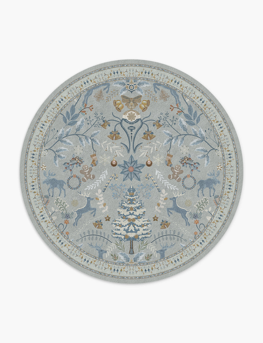 Santa's Carpet Icy Blue Washable Rug (Christmas Edition)