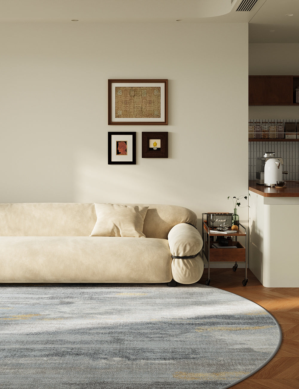 Twilight Bliss Pastel Grey Washable Rug