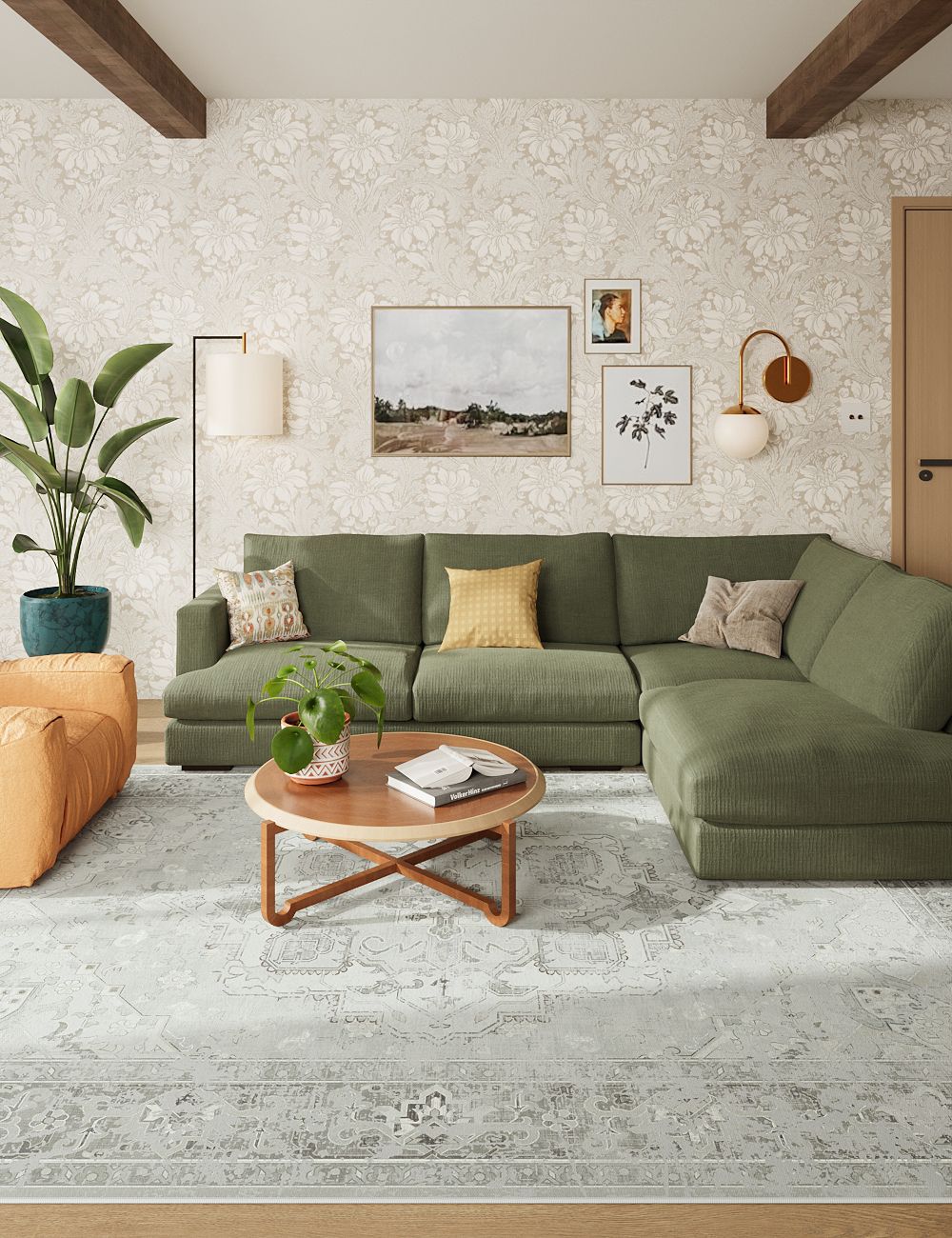 Boutique Revival Dusty Beige Washable Rug