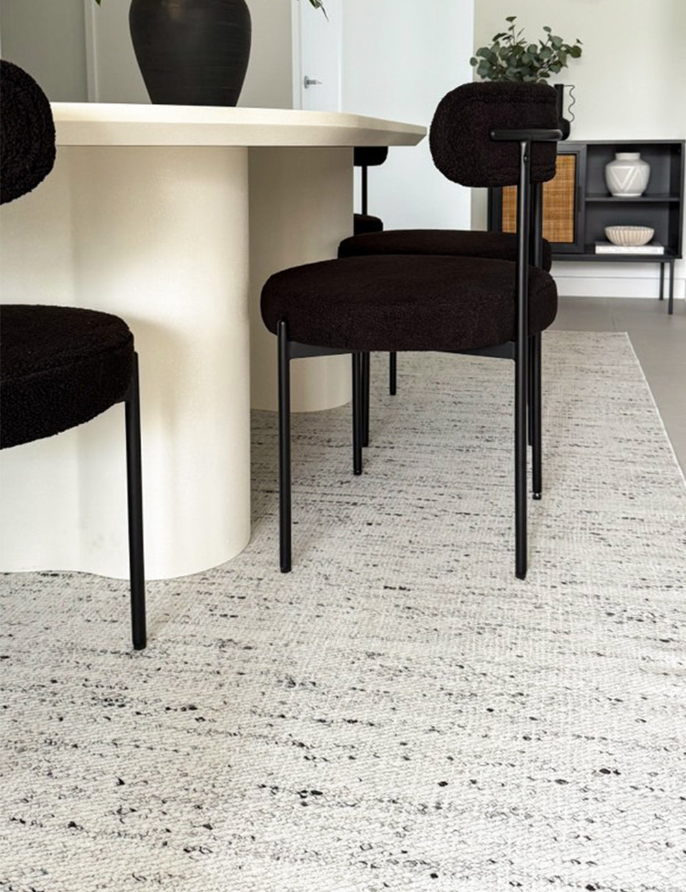 Ink Sandscape Off White Washable Rug (Printed Pattern)