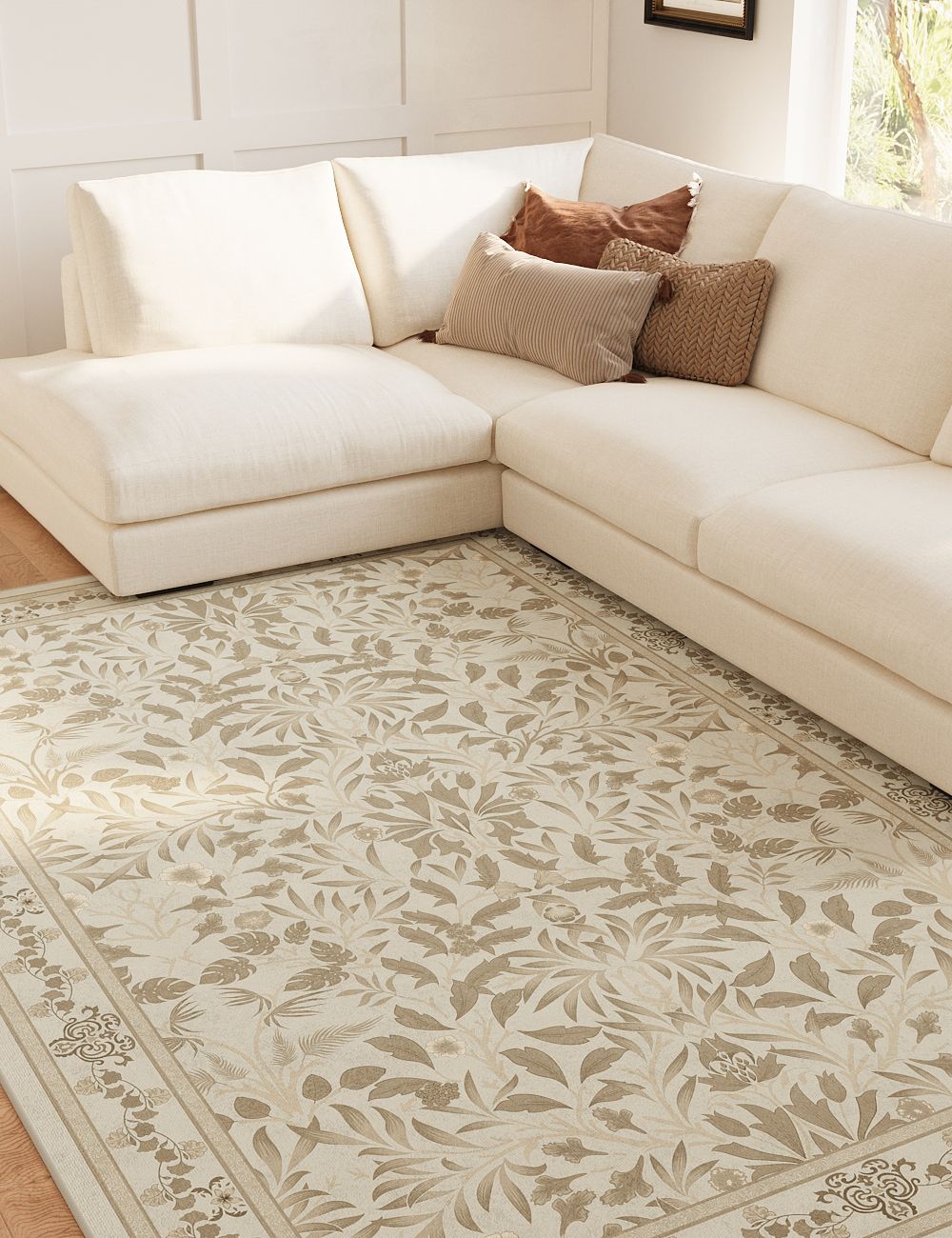 Mythic Botany Antique Linen Washable Rug