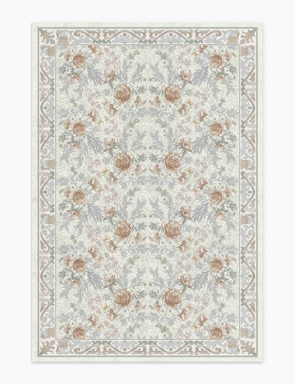 Twilight Garden Eucalyptus Grey Washable Rug