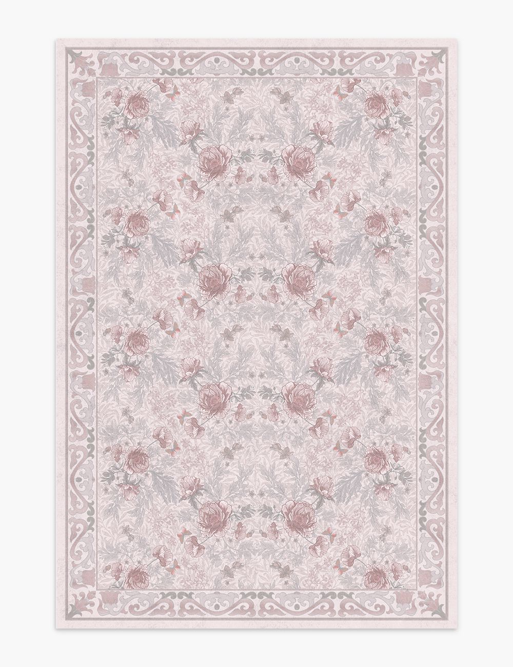 Twilight Garden Misty Rose Washable Rug
