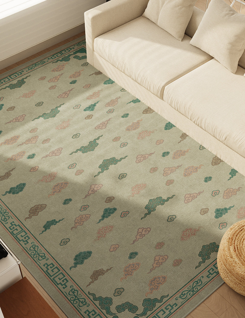 Auspicious Cloud Regal Beige Washable Rug