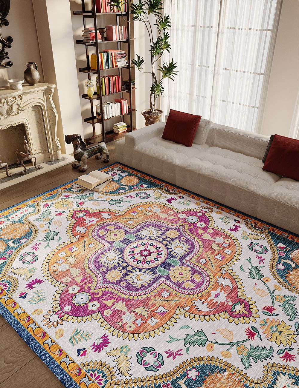 Harmonia's Garden Multicolour Washable Rug