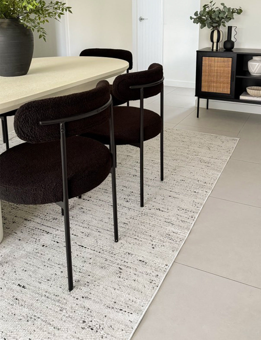 Ink Sandscape Off White Washable Rug (Printed Pattern)