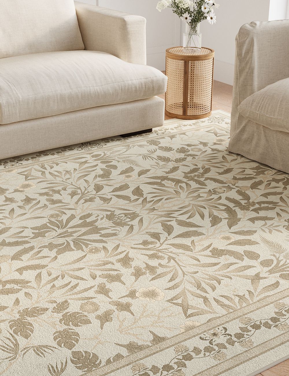 Mythic Botany Antique Linen Washable Rug