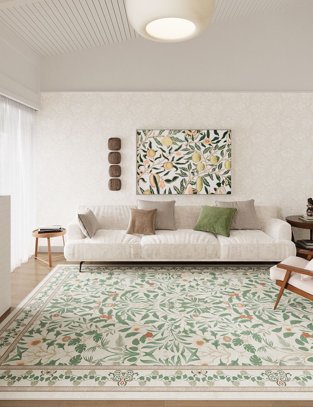 Mythic Botany Verdant Ivory Washable Rug
