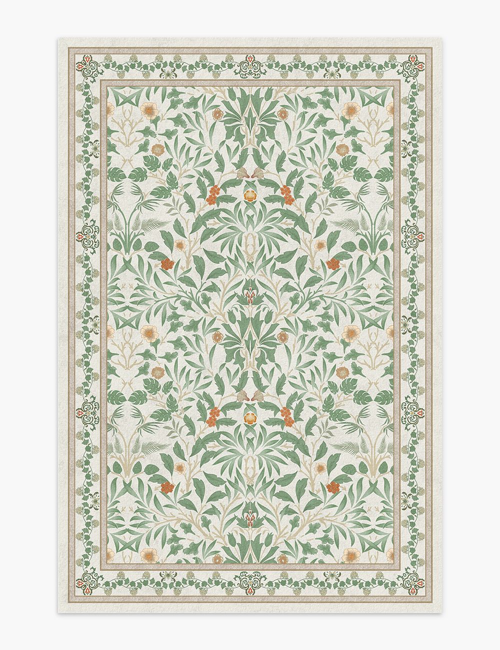 Mythic Botany Verdant Ivory Washable Rug