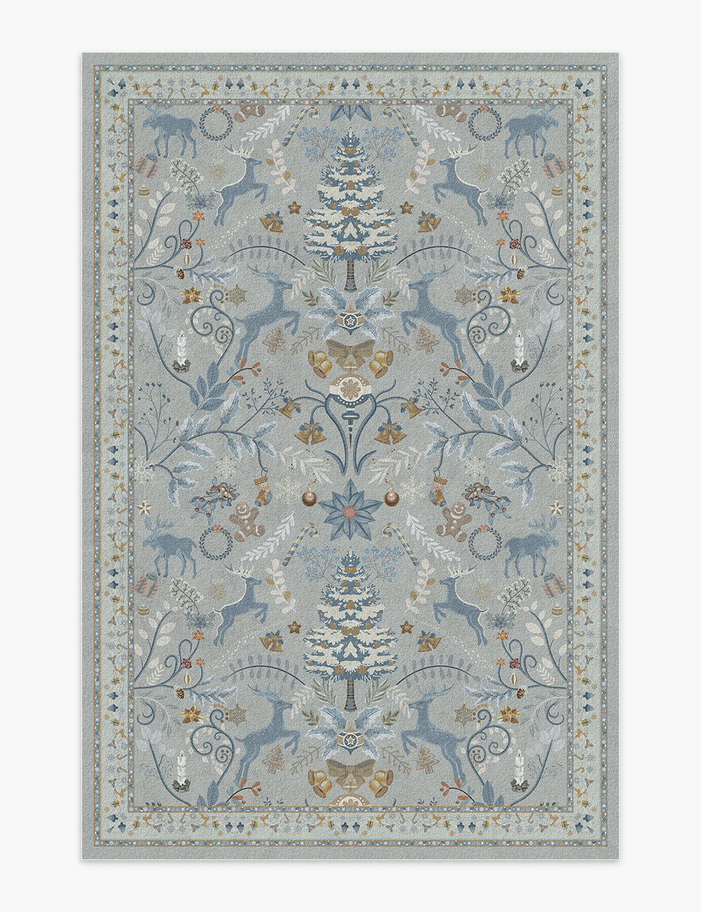 Santa's Carpet Icy Blue Washable Rug (Christmas Edition)