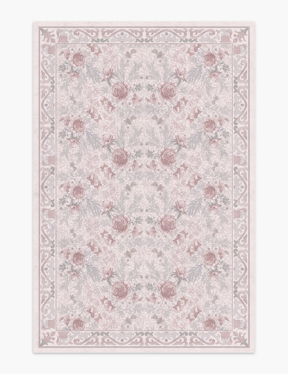 Twilight Garden Misty Rose Washable Rug