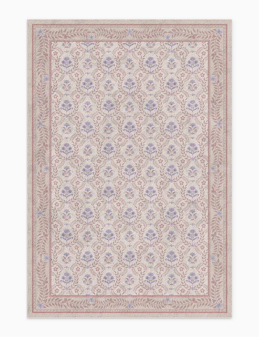 Jewel Garden Pale Pink Washable Rug