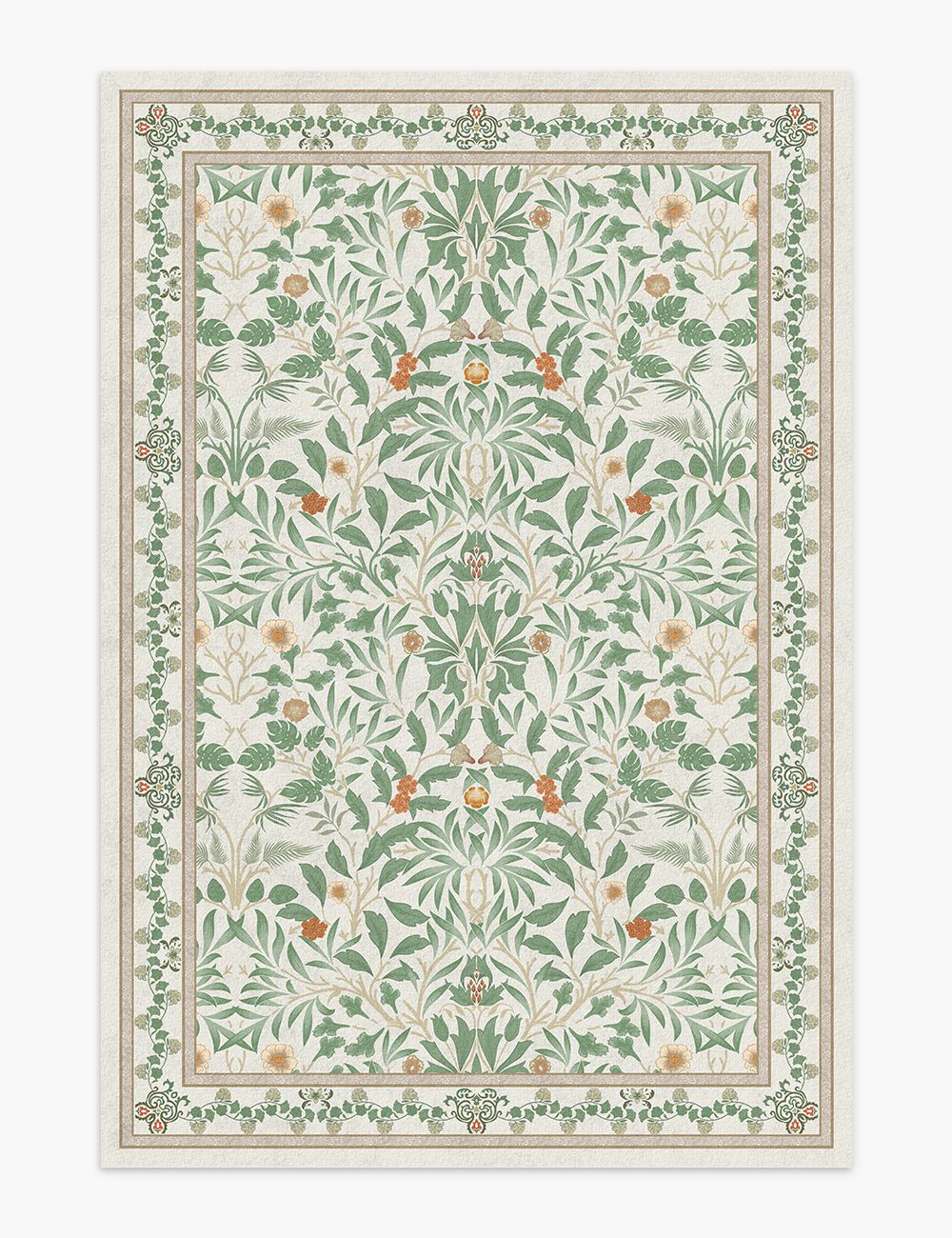 Mythic Botany Verdant Ivory Washable Rug