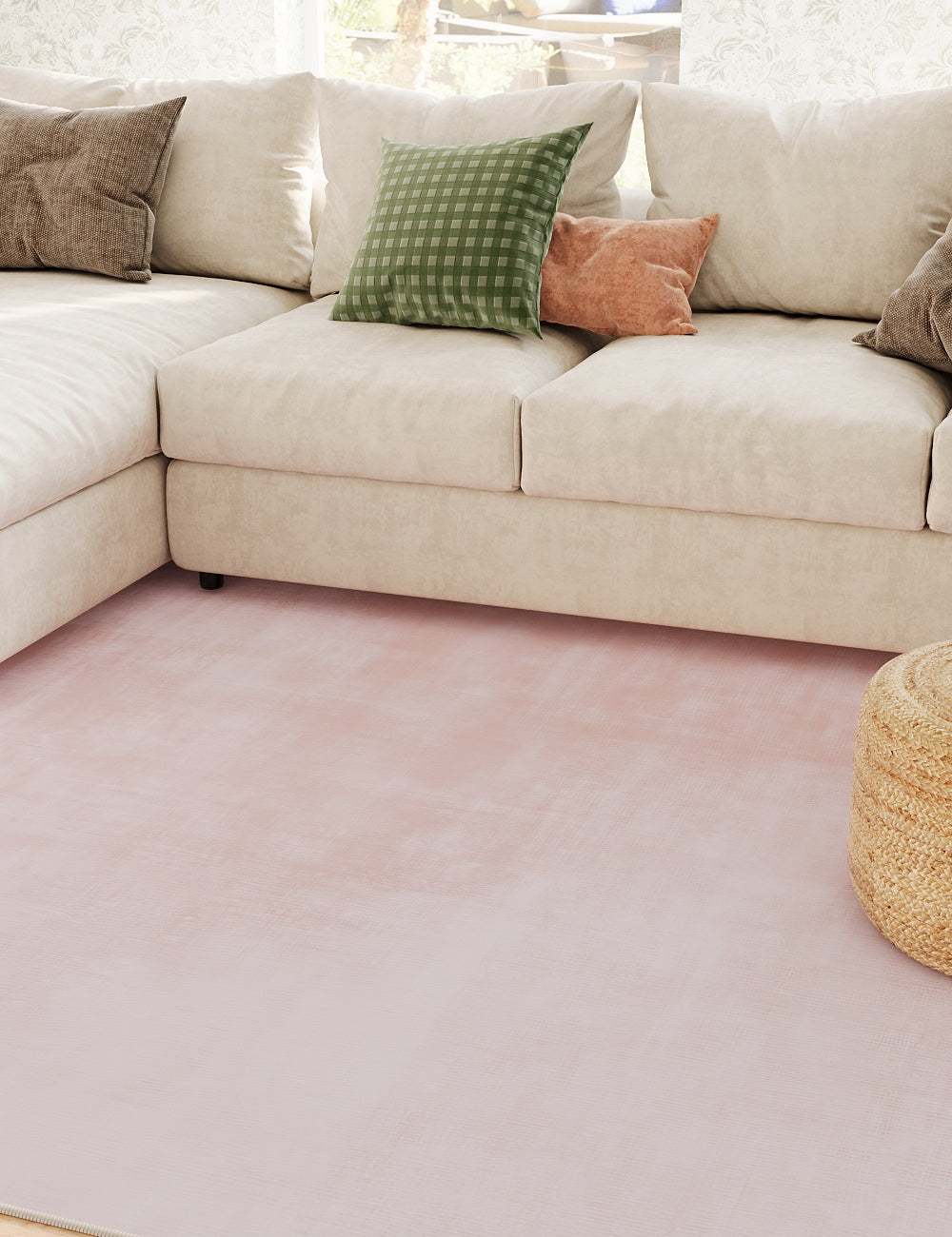 Sunkissed Diamond Quartz Pink Washable Rugs