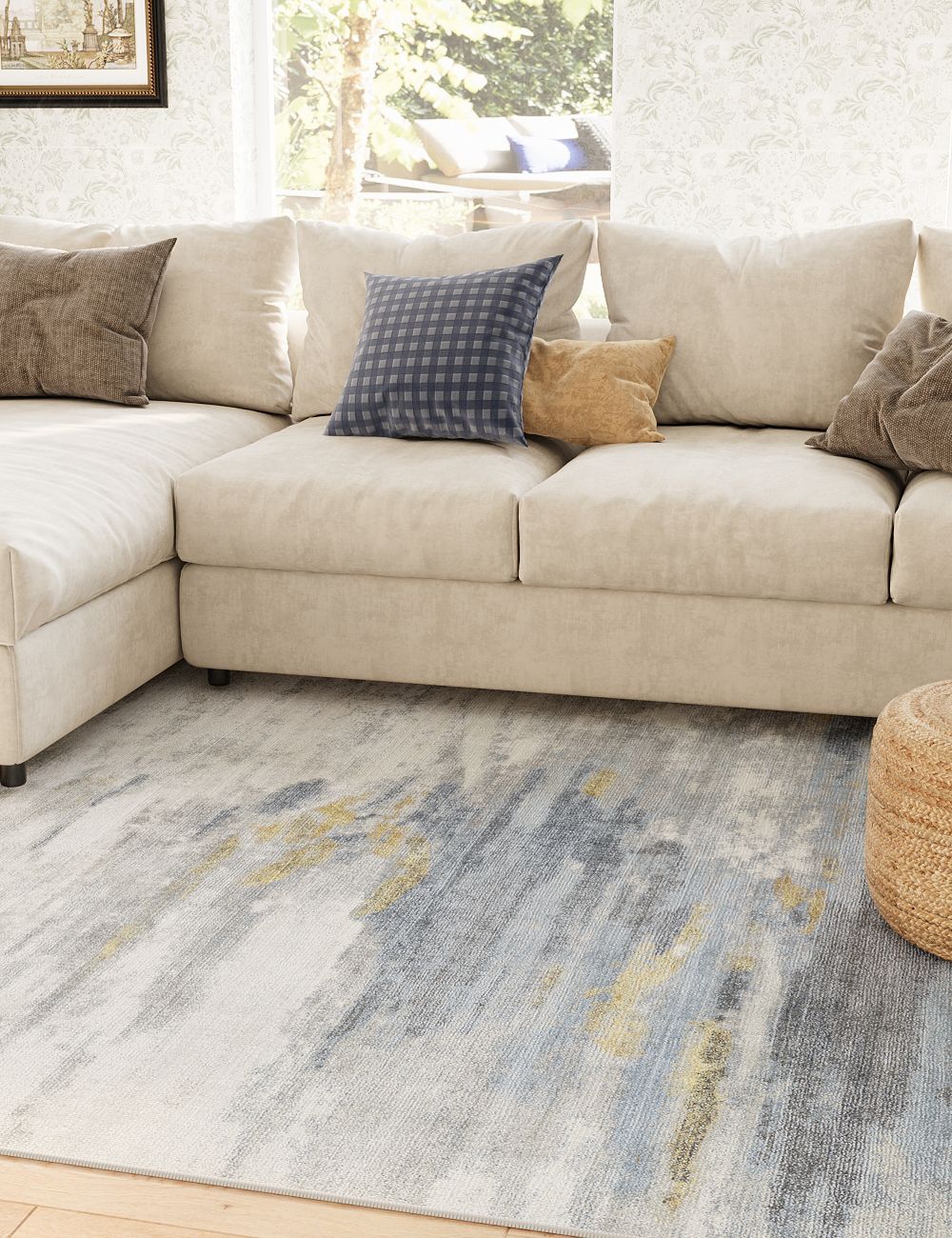 Twilight Bliss Pastel Grey Washable Rug