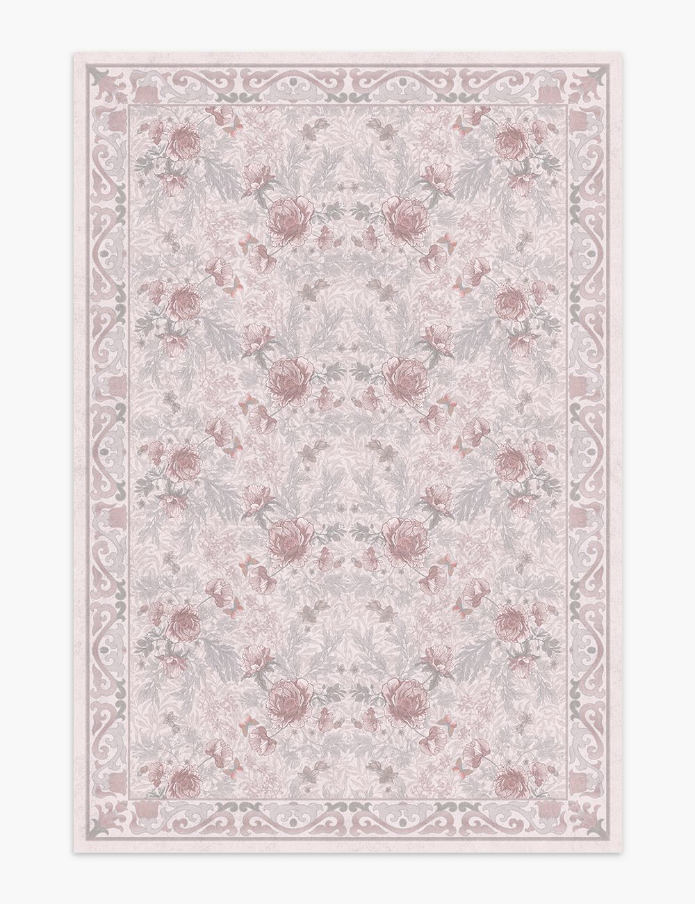 Twilight Garden Misty Rose Washable Rug