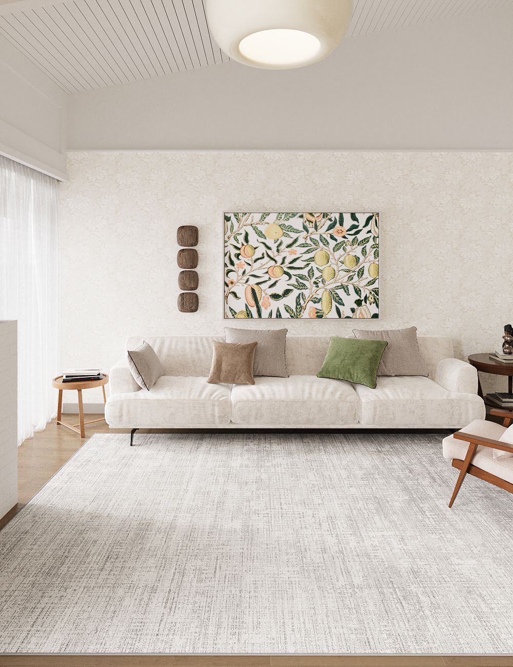 Veiled Canvas Ash Grey Washable Rug