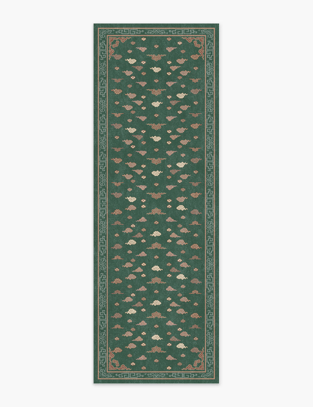 Auspicious Cloud Vibrant Green Washable Rug
