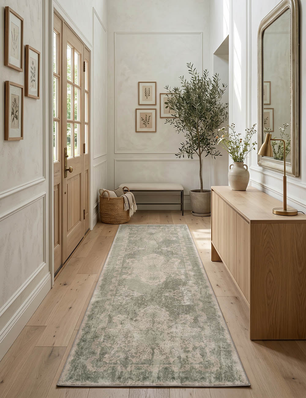 Boutique Revival Sage Haze Washable Rug