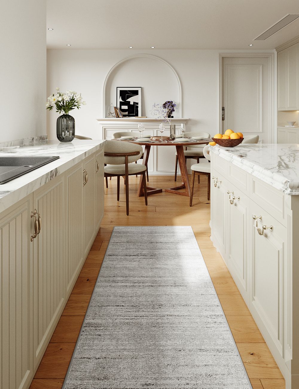 Broken Signal Mist Grey Washable Rug