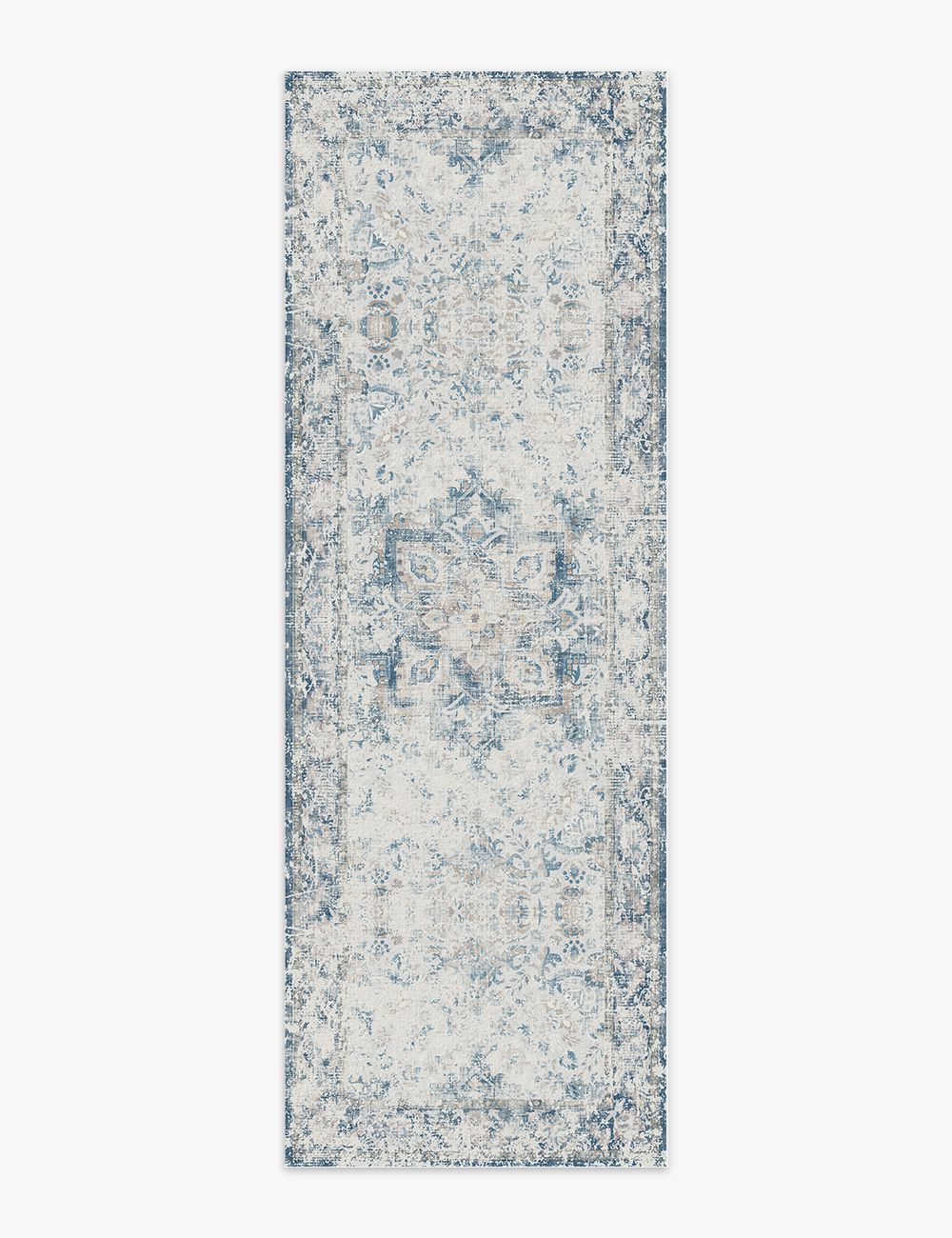 Fleeting Spring Fog Blue Washable Rug