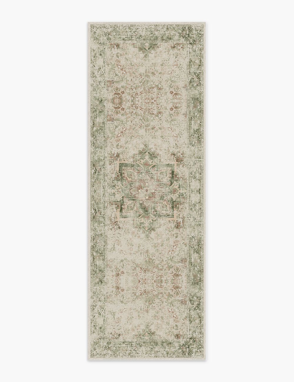 Fleeting Spring Withered Green Washable Rug