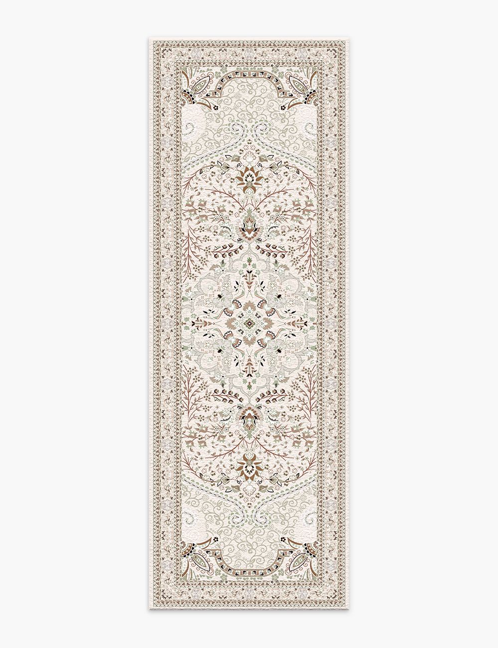 Floral Intricacy Taupe Washable Rug