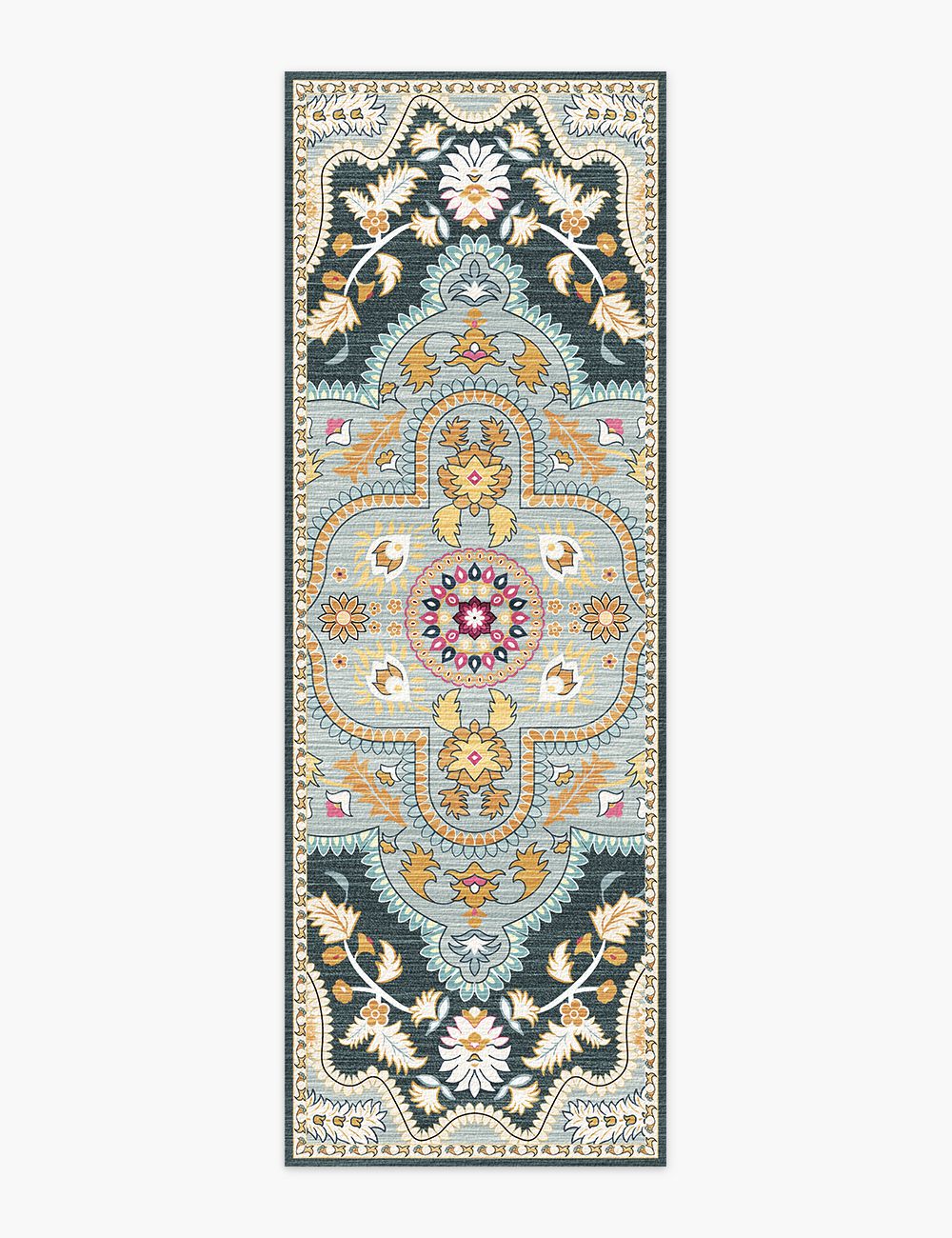 Harmonia's Garden Blue Washable Rug