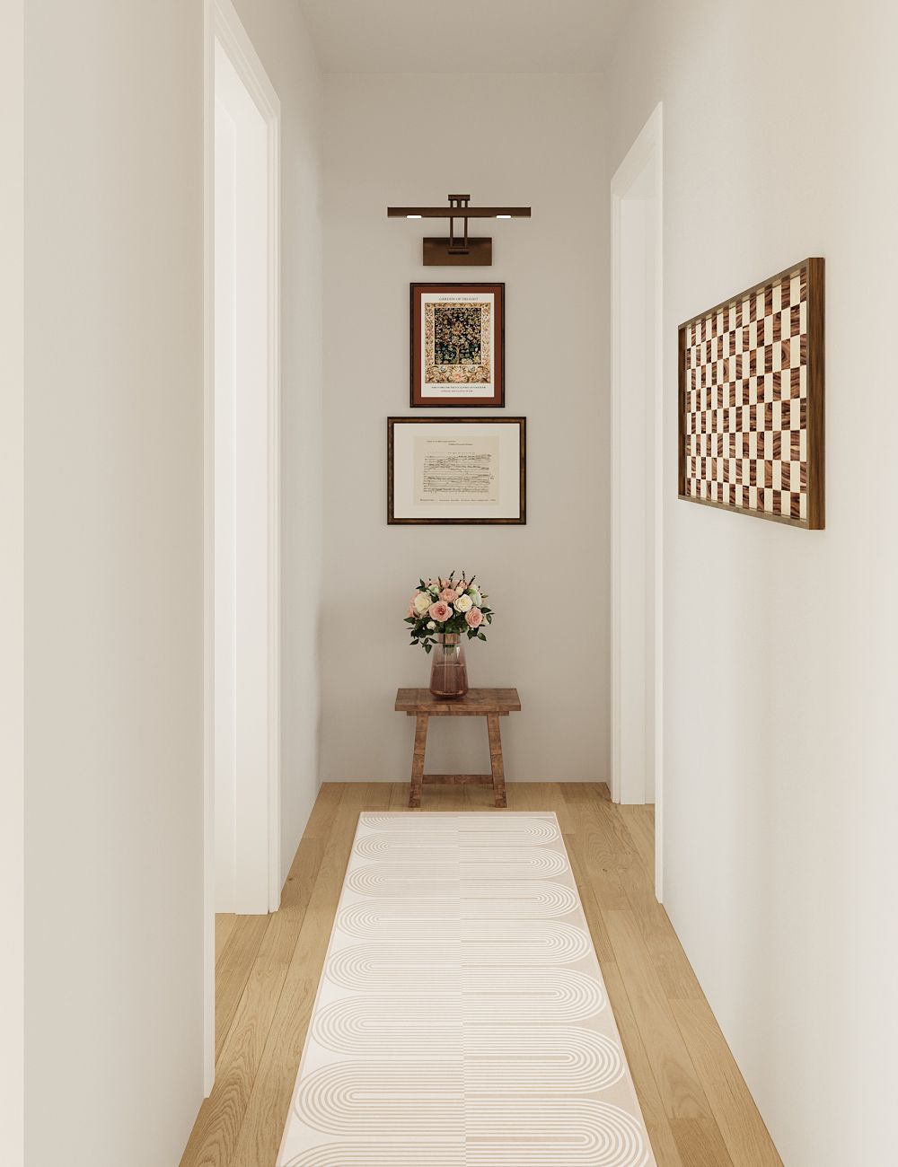 Infinity Path Light Tan Washable Rug