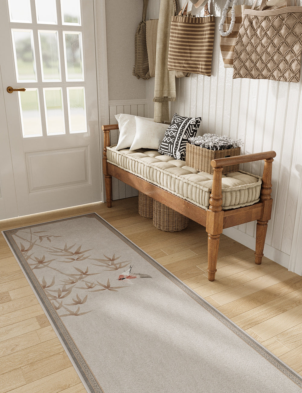 Lucky Bamboo Oatmeal Sand Washable Rug